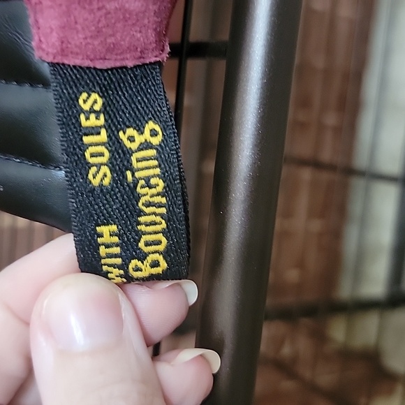 Dr. Martens Persephone Soft Buck Wine High Heel Ankle Boot - Picture 6 of 12